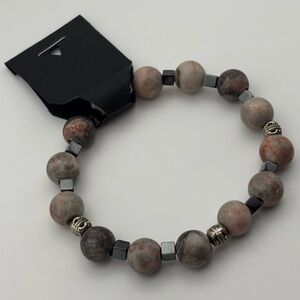 Gray and Black Beaded Bracelet